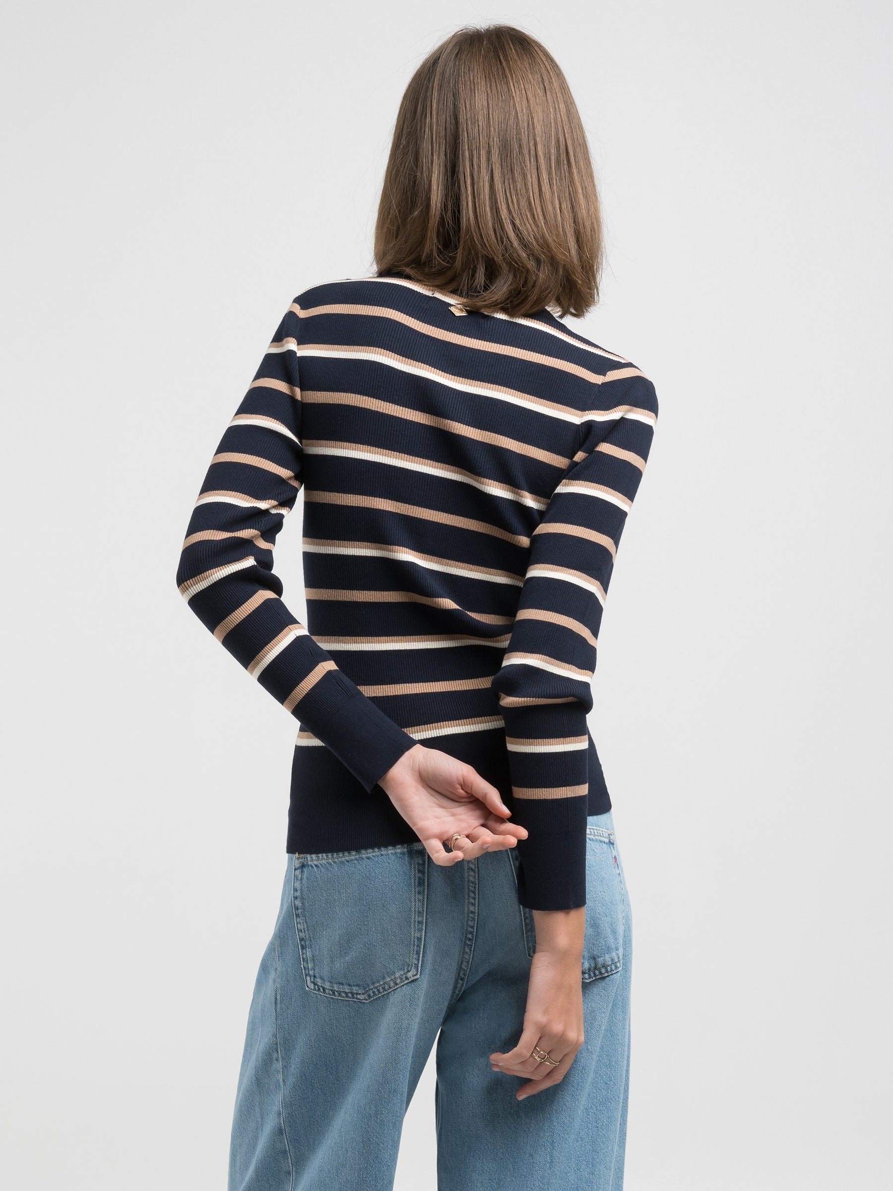 Dryžuotas moteriškas megztinis DK3858.000.G23778 Replay