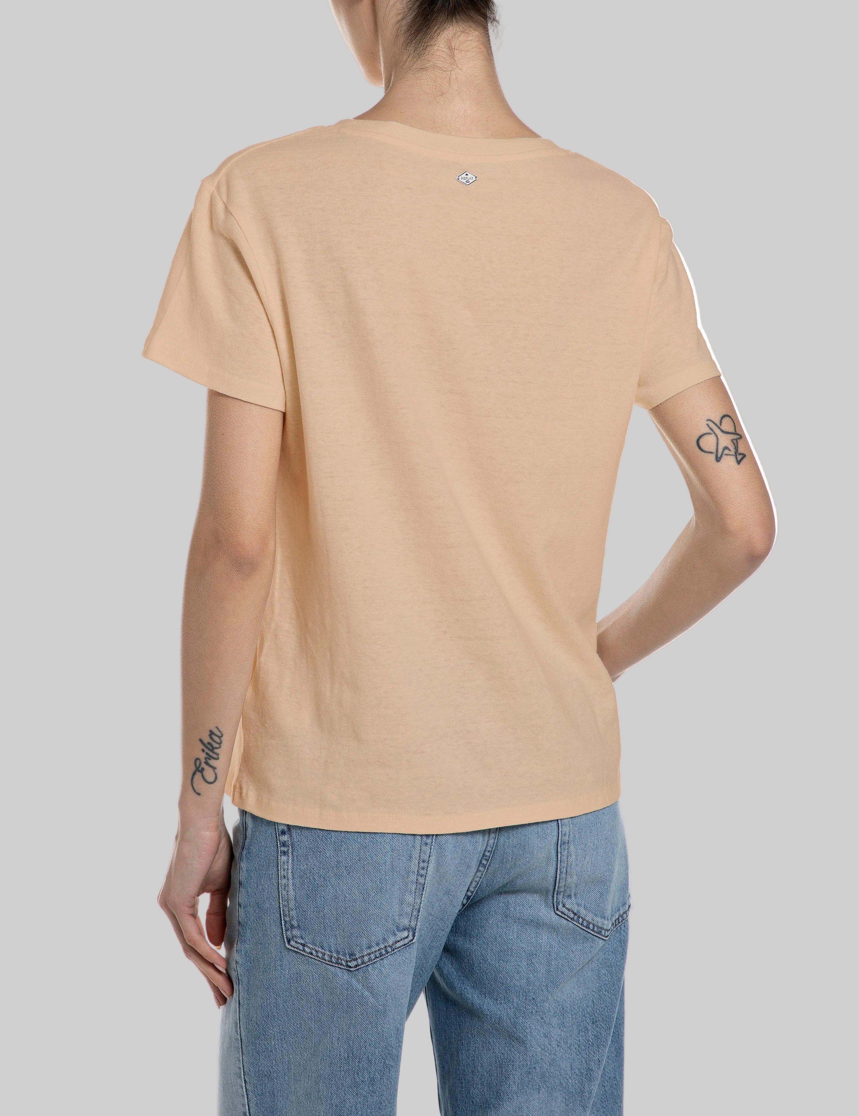 Moteriški marškinėliai su linu