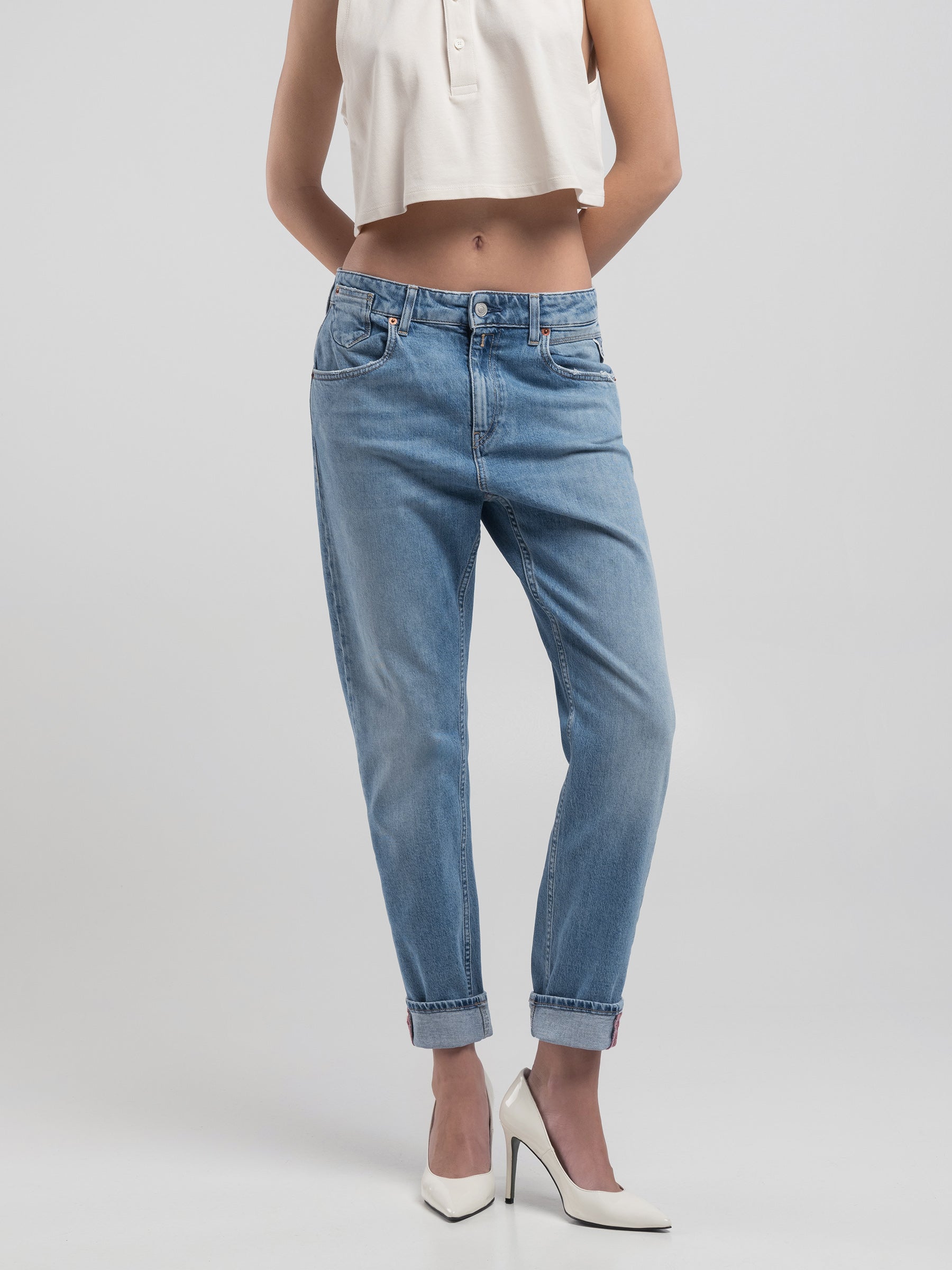 Slim boyfit moteriški džinsai MARTY WA416 .000.873 857 Replay